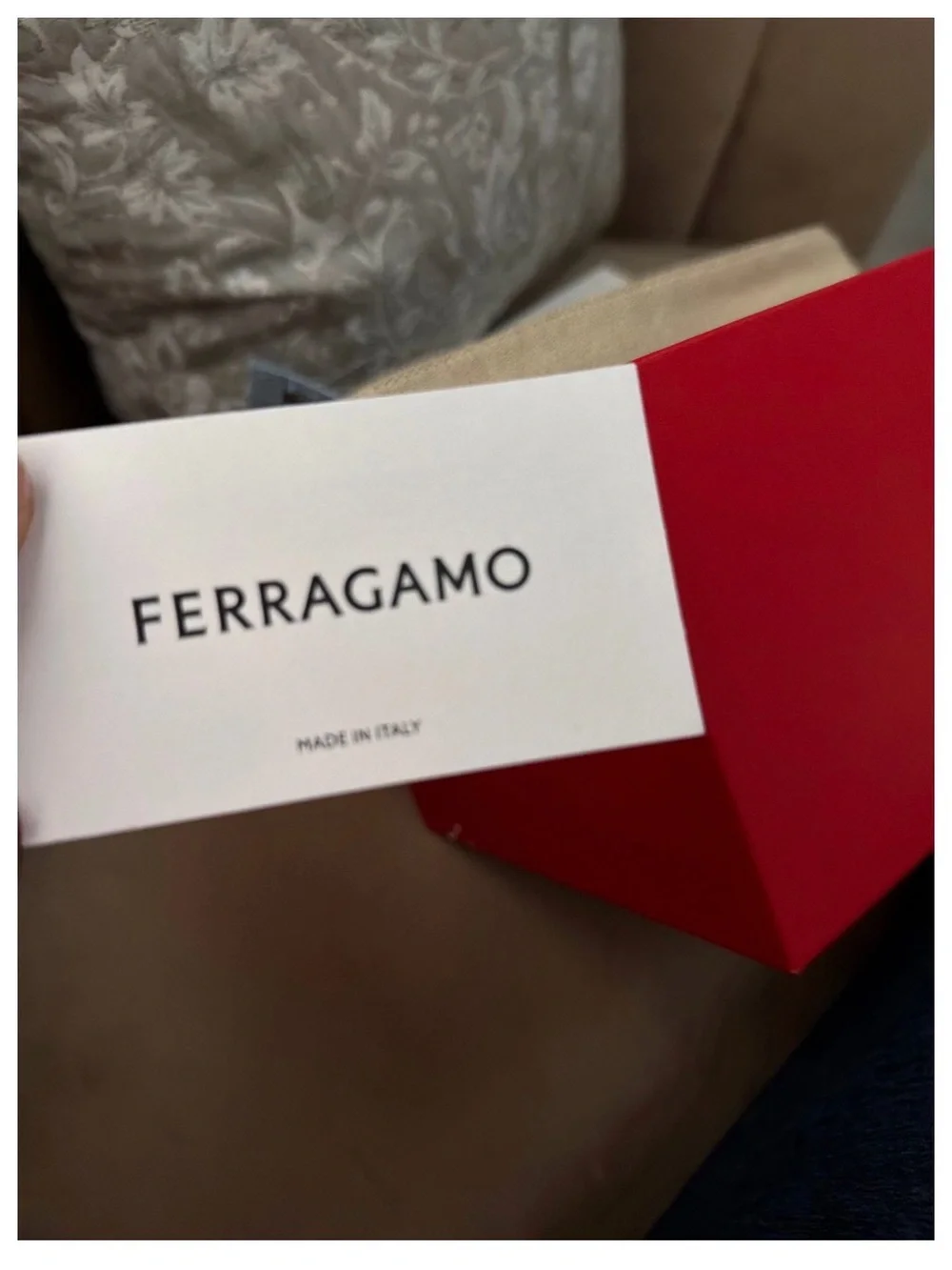 Salvatore Ferragamo Natural Canvas Pouch with Light Blue Logo
